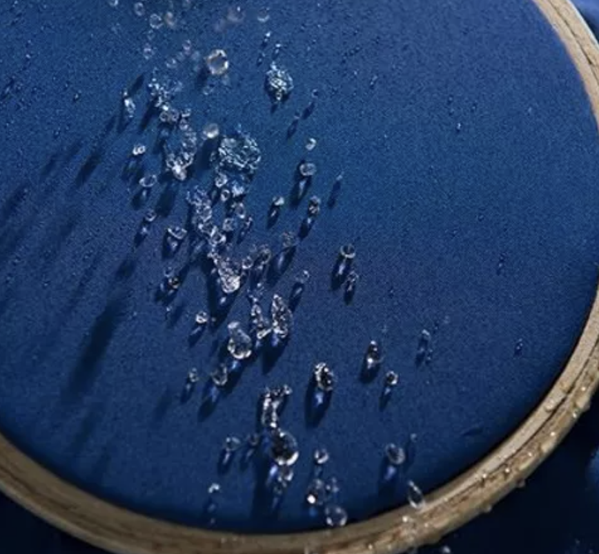 water droplets on a blue background