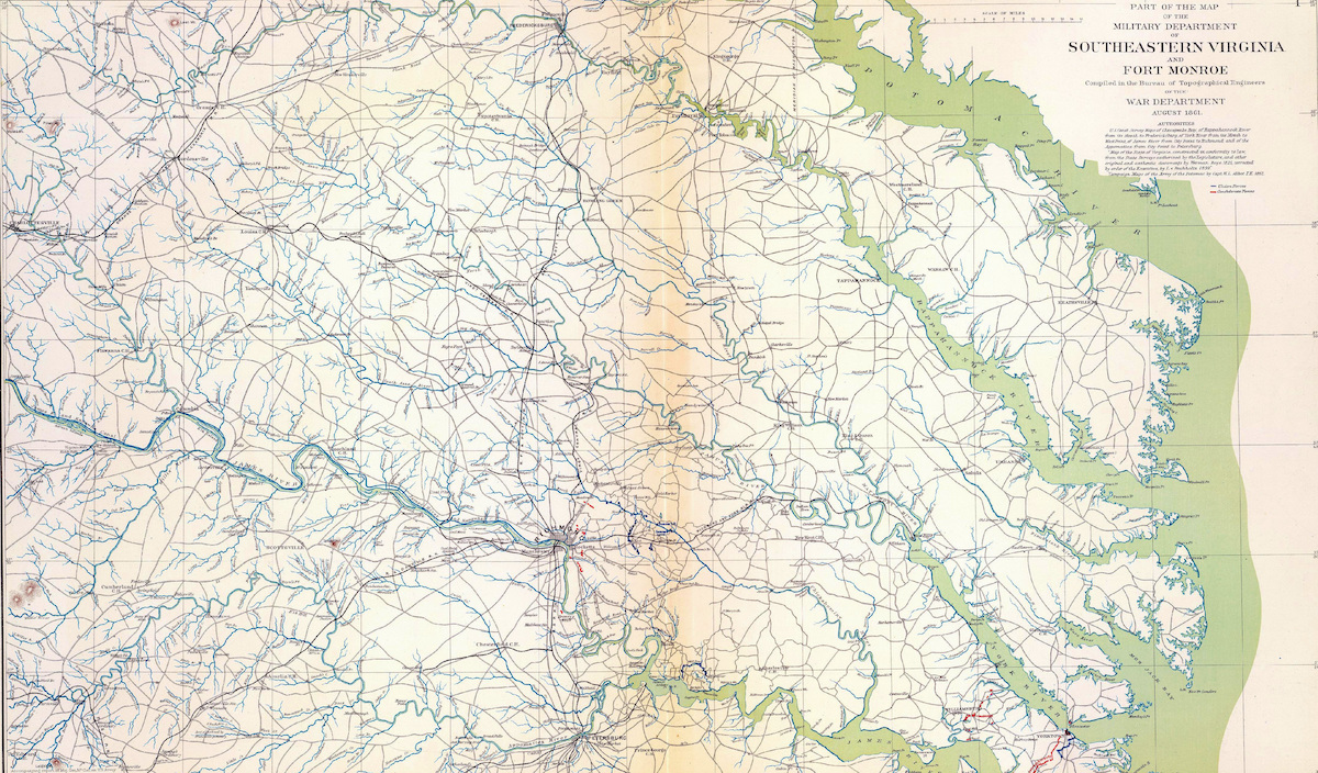 Map of Southeastern Virgina and Fort Monroe, from Atlas to Accompany the Official Records of the Union & Confederate Armies, 1861 - 1865